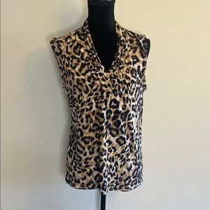Anne Klein Leopard Print Sleeveless Top